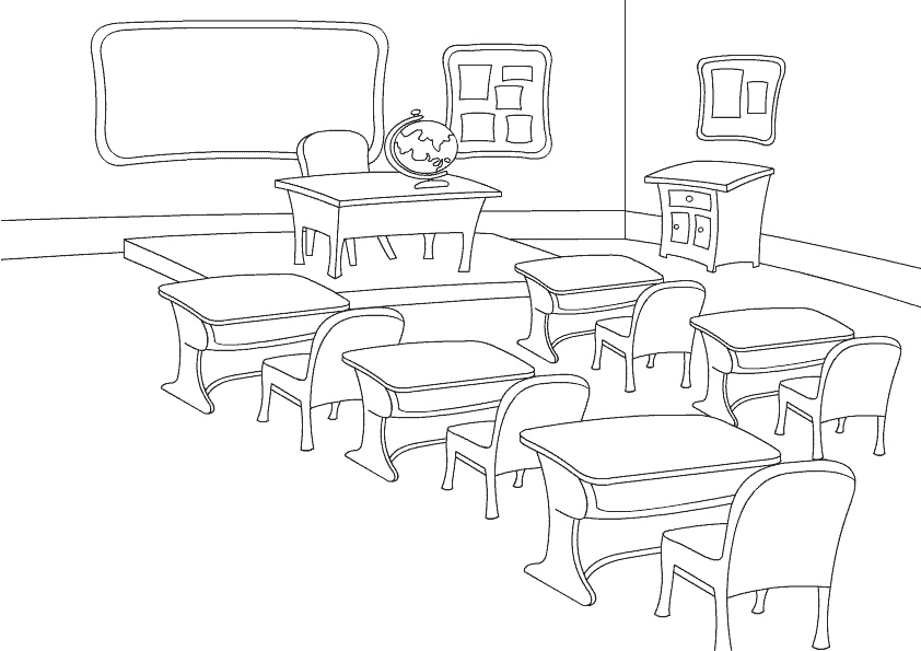 Coloring page: Classroom (Buildings and Architecture) #68011 - Free Printable Coloring Pages