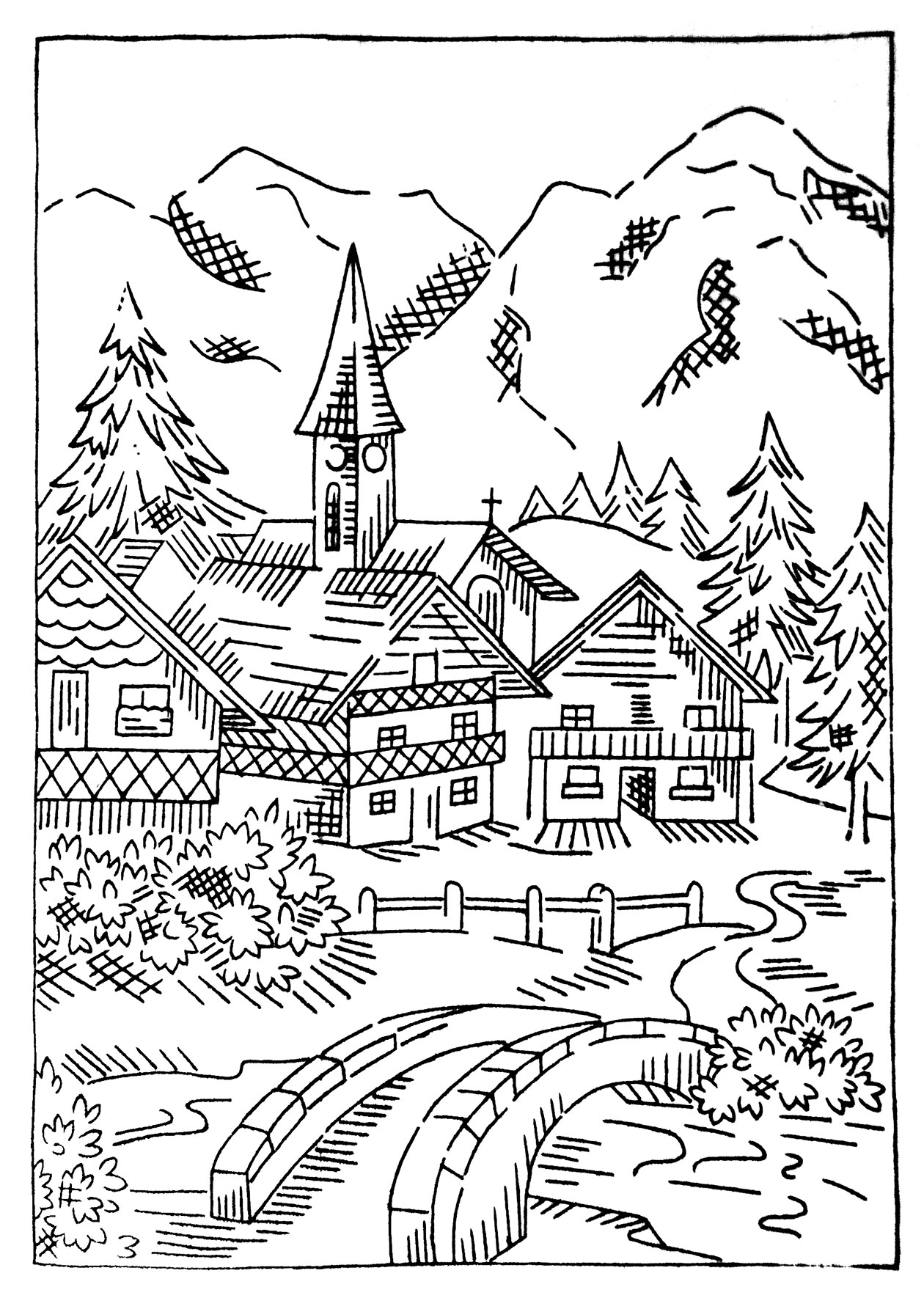 Coloring page: Cottage (Buildings and Architecture) #169937 - Free Printable Coloring Pages