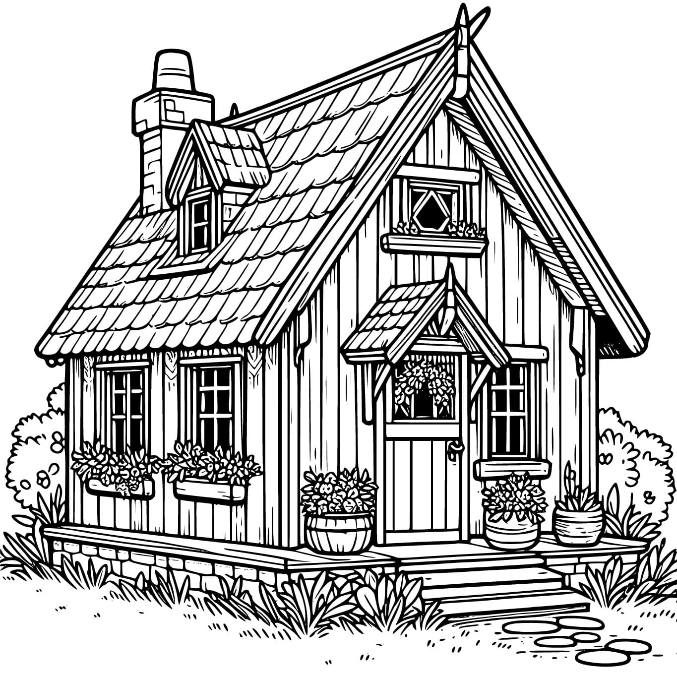 Free printable Cottage coloring page #212643 from Buildings and Architecture collection