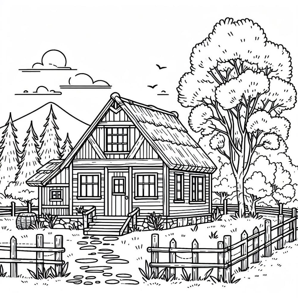 Free printable Cottage coloring page #212645 from Buildings and Architecture collection