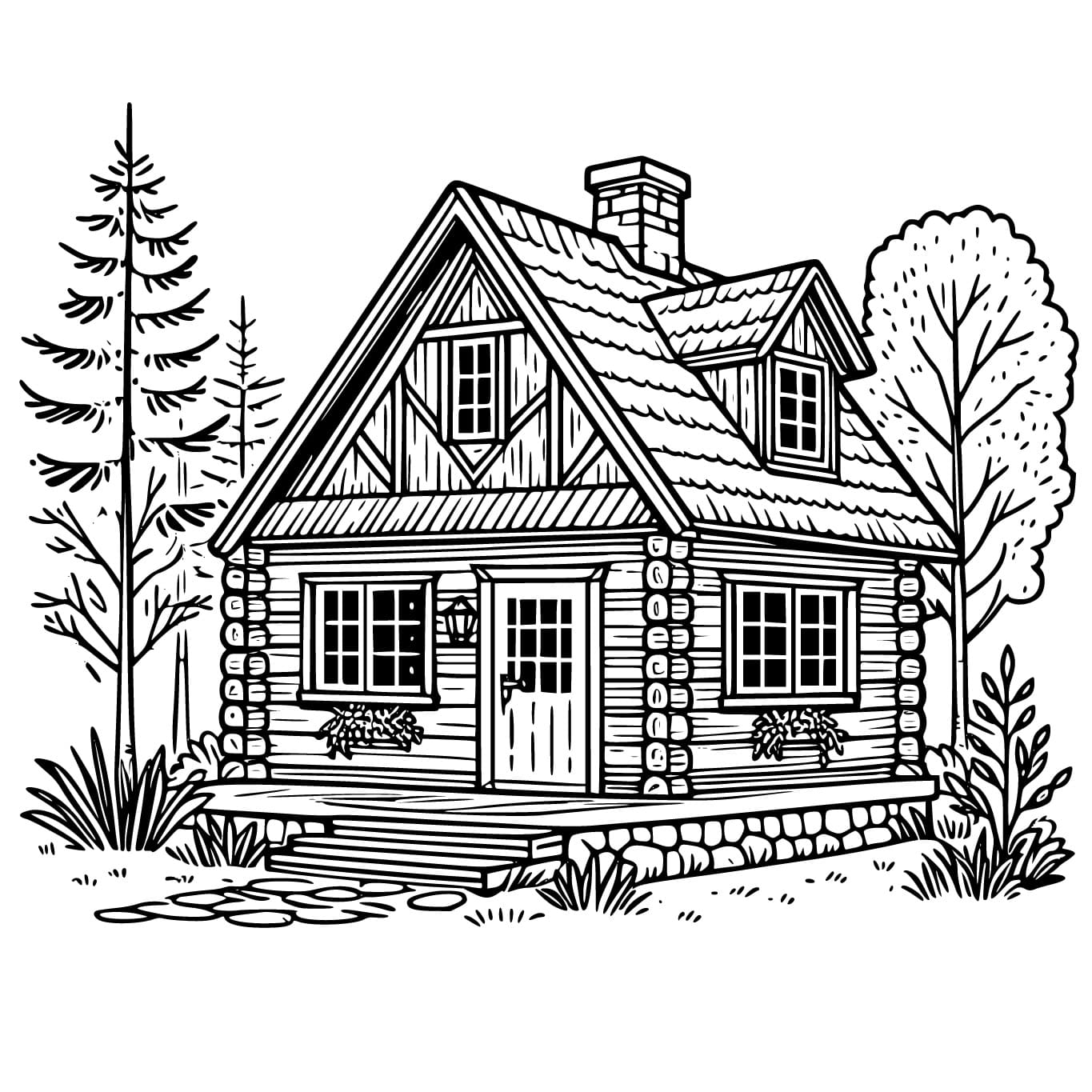 Free printable Cottage coloring page #212646 from Buildings and Architecture collection
