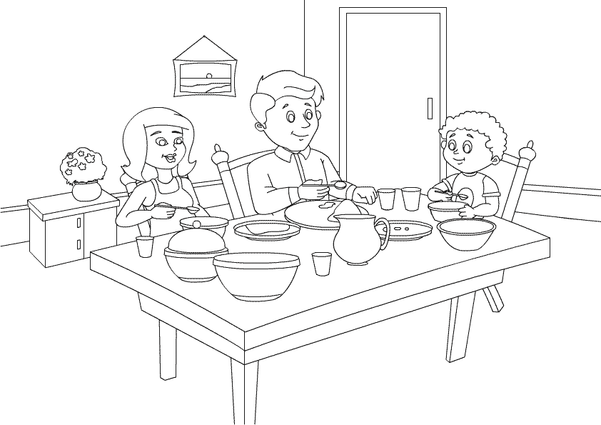 Coloring page: Dinning room (Buildings and Architecture) #63714 - Free Printable Coloring Pages