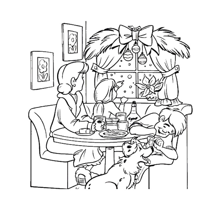 Coloring page: Dinning room (Buildings and Architecture) #63968 - Free Printable Coloring Pages