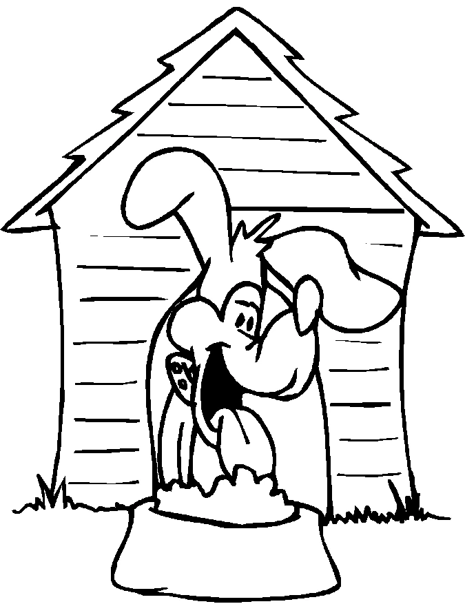 Free printable Dog House coloring page #62351 from Buildings and Architecture collection