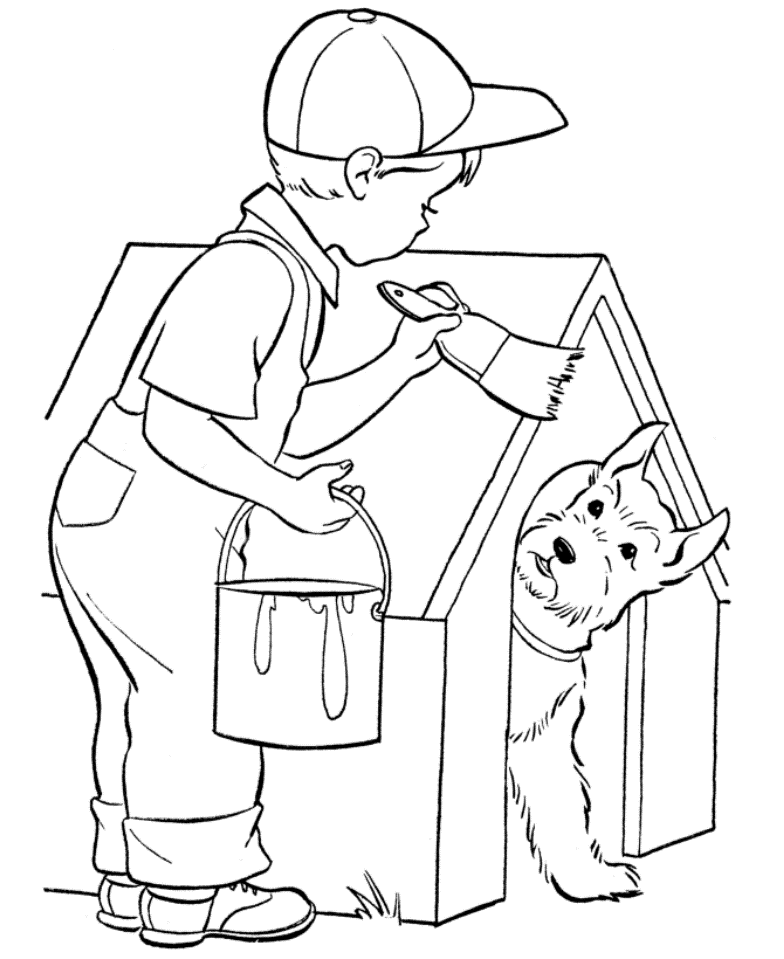 Free printable Dog House coloring page #62372 from Buildings and Architecture collection