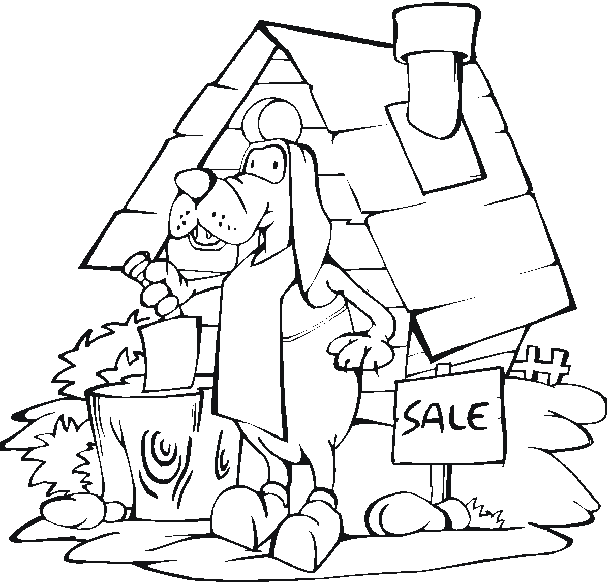 Coloring page: Dog kennel (Buildings and Architecture) #62375 - Free Printable Coloring Pages