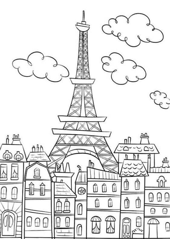 Free printable Eiffel Tower coloring page #178834 from Buildings and Architecture collection