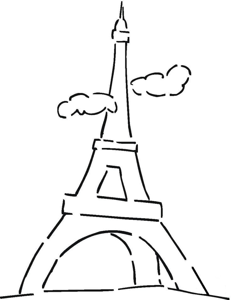 Free printable Eiffel Tower coloring page #178841 from Buildings and Architecture collection