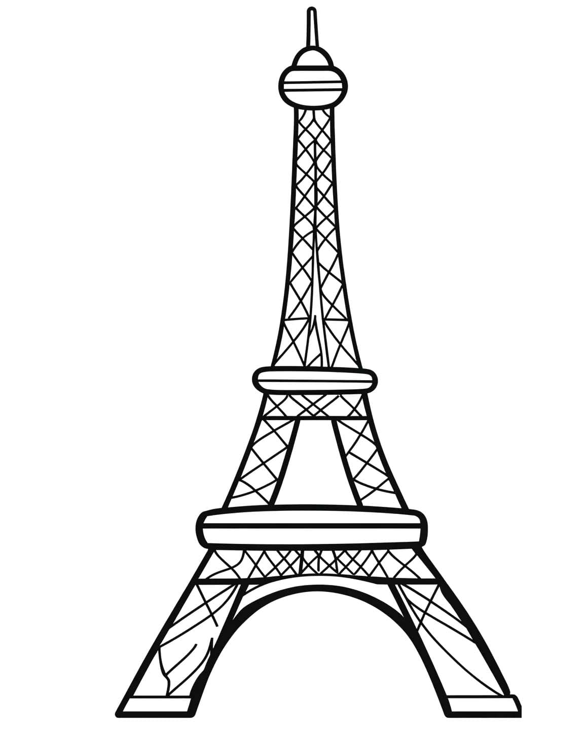 Free printable Eiffel Tower coloring page #219096 from Buildings and Architecture collection