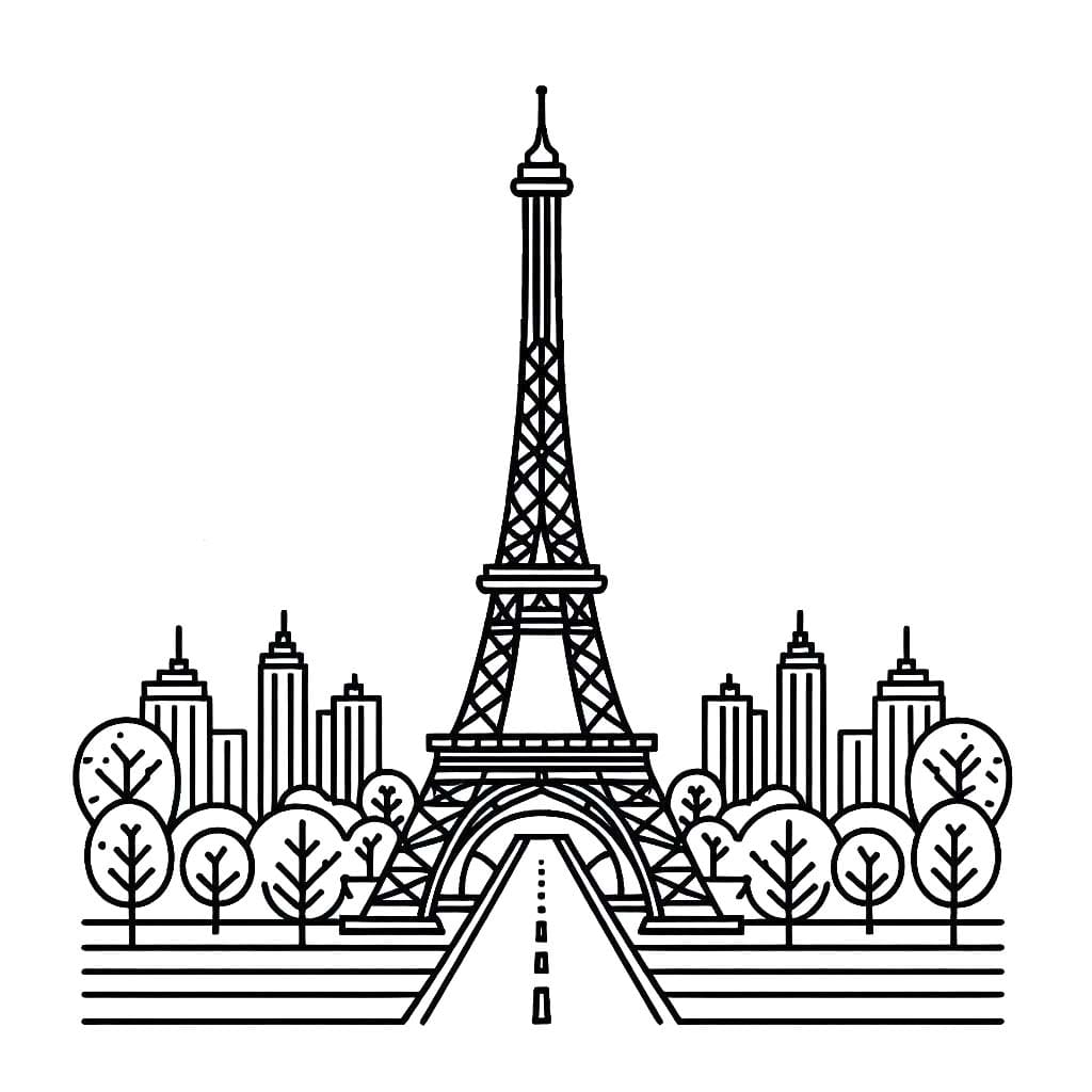 Free printable Eiffel Tower coloring page #219101 from Buildings and Architecture collection