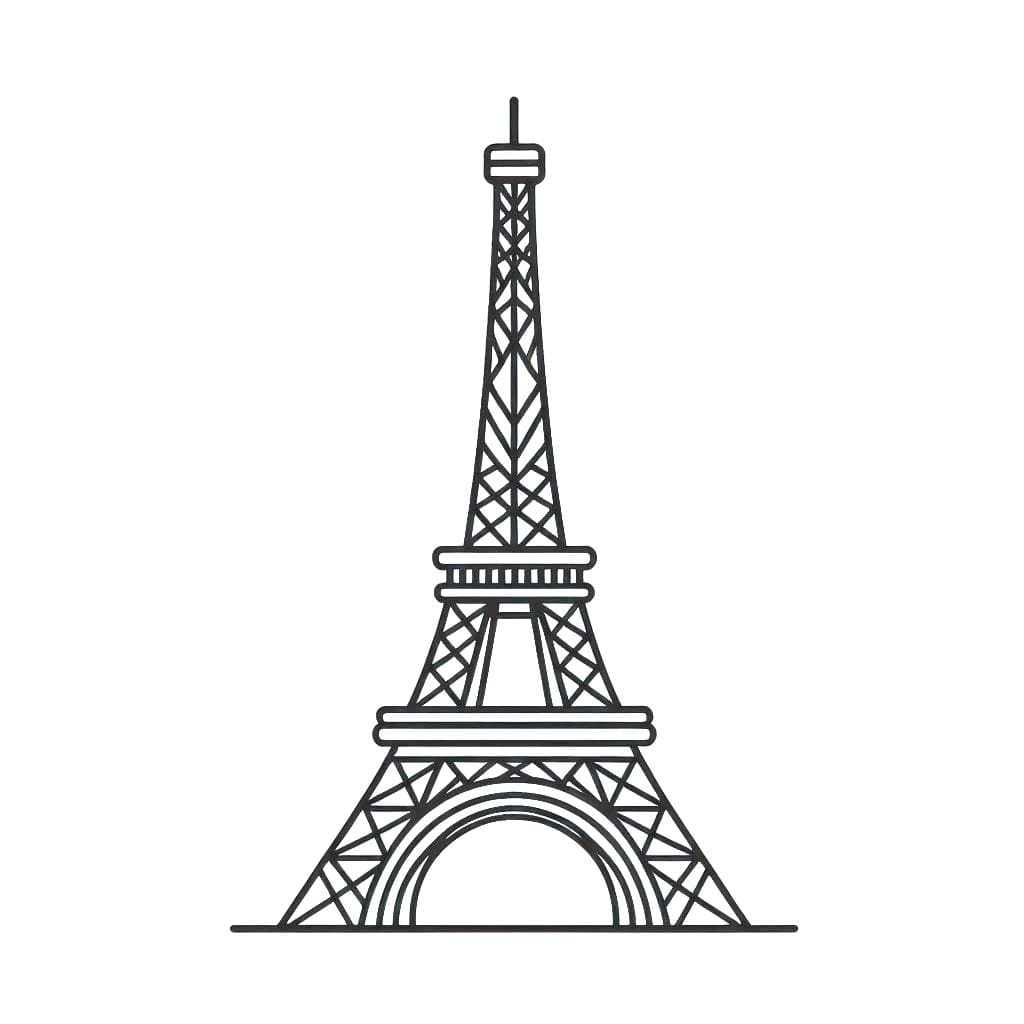 Free printable Eiffel Tower coloring page #219103 from Buildings and Architecture collection