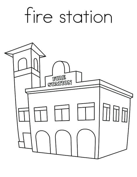 Coloring page: Fire Station (Buildings and Architecture) #215165 - Free Printable Coloring Pages