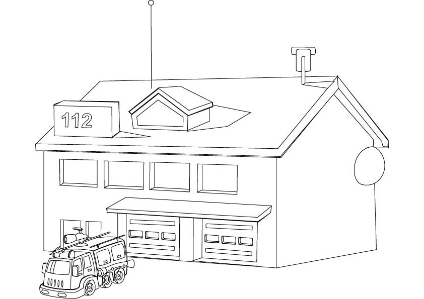 Learn to Draw a Complete Fire Station with this Printable PDF Guide