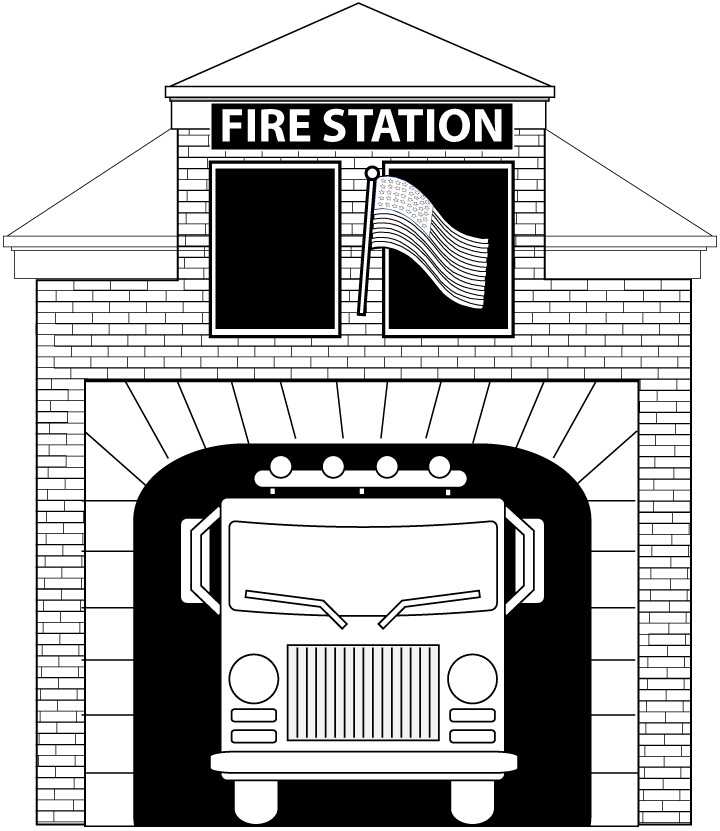 Coloring page: Fire Station (Buildings and Architecture) #68595 - Free Printable Coloring Pages