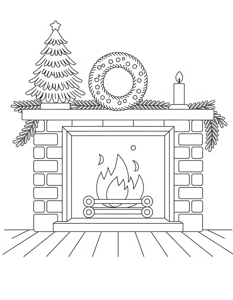 Free printable Fireplace coloring page #217182 from Buildings and Architecture collection
