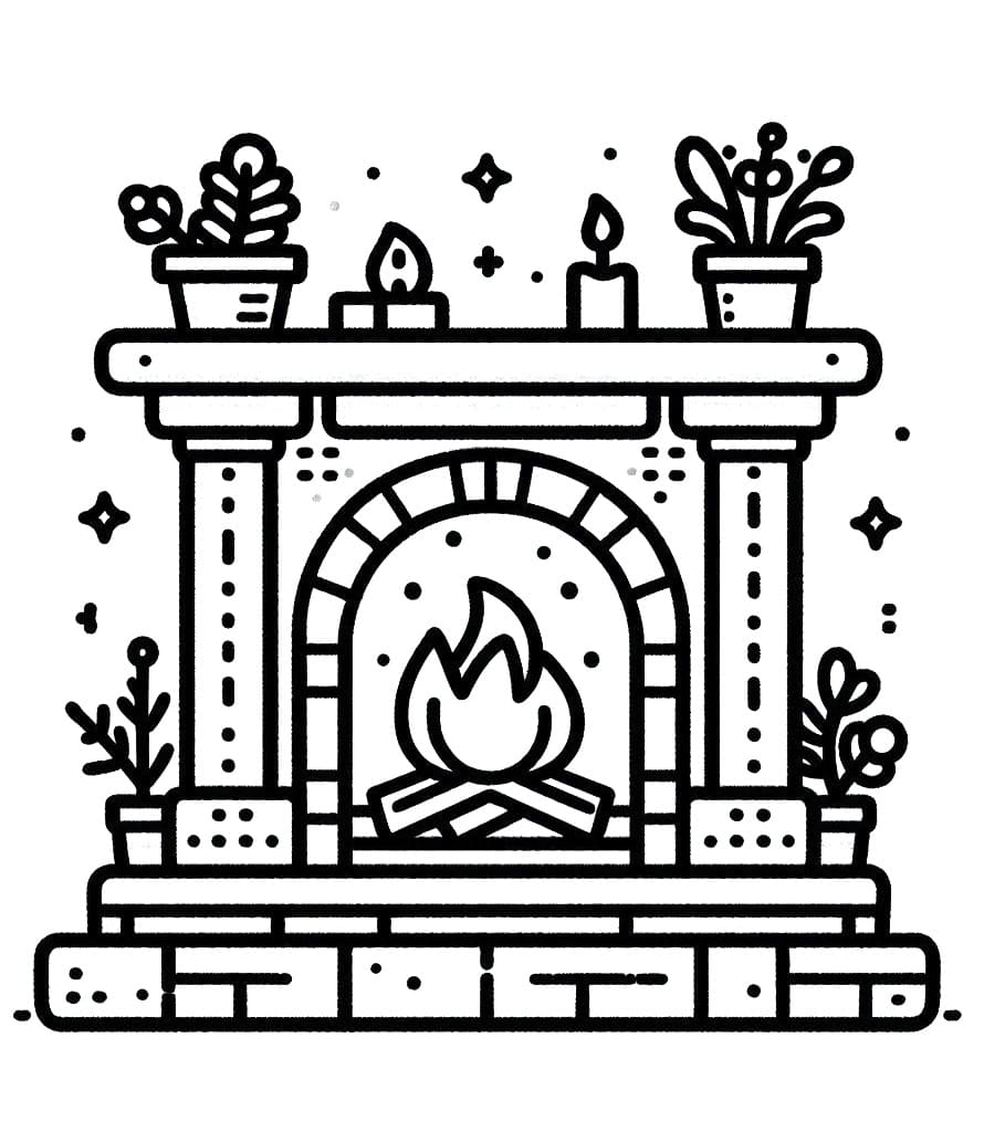 Free printable Fireplace coloring page #217189 from Buildings and Architecture collection Free printable Fireplace coloring page #217189 from Buildings and Architecture collection