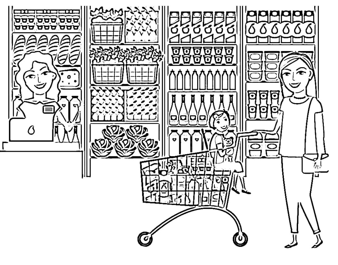 Free printable Grocery Store coloring page #192114 from Buildings and Architecture collection
