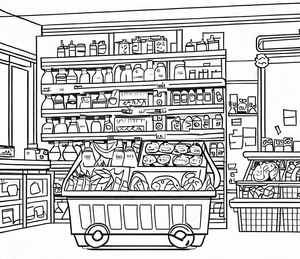 Free printable Grocery Store coloring page #192117 from Buildings and Architecture collection Free printable Grocery Store coloring page #192117 from Buildings and Architecture collection