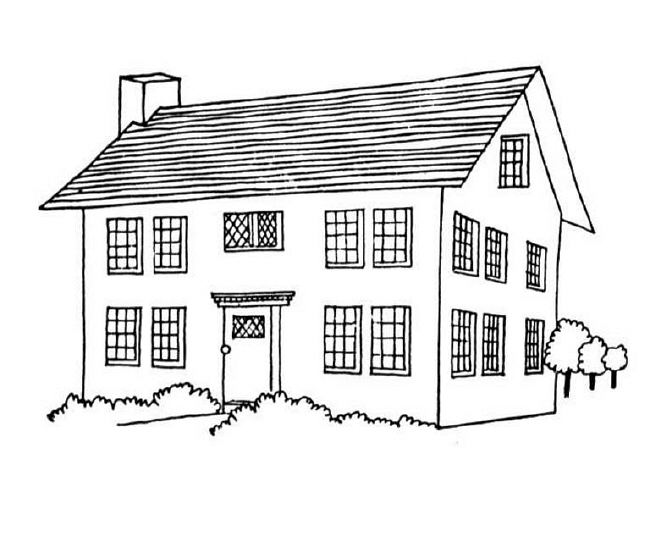 Coloring page: House (Buildings and Architecture) #64632 - Printable coloring pages