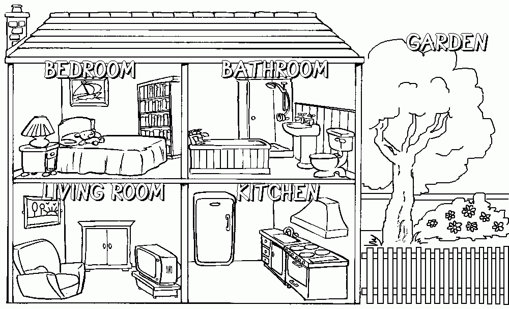 Coloring page: House (Buildings and Architecture) #64646 - Free Printable Coloring Pages