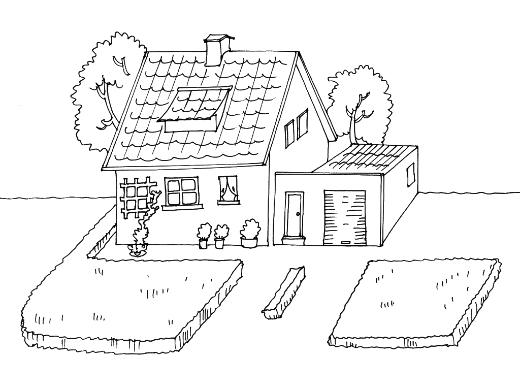 Coloring page: House (Buildings and Architecture) #64658 - Free Printable Coloring Pages
