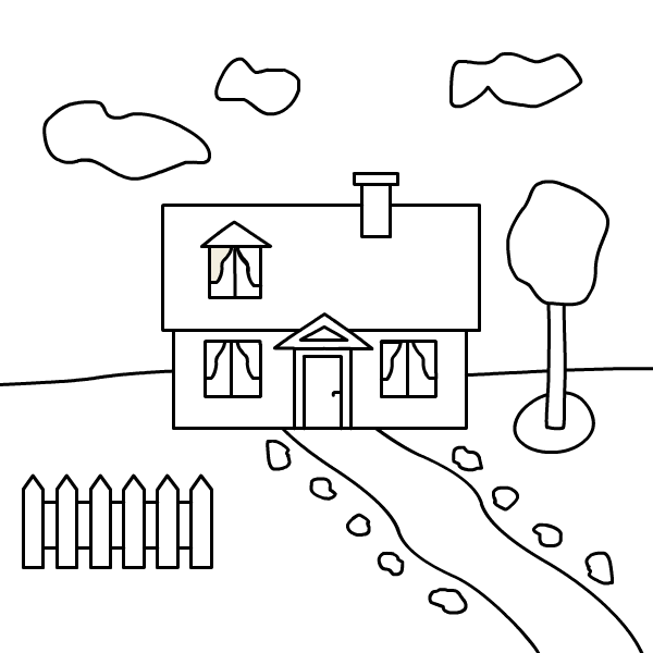 Coloring page: House (Buildings and Architecture) #64687 - Printable coloring pages