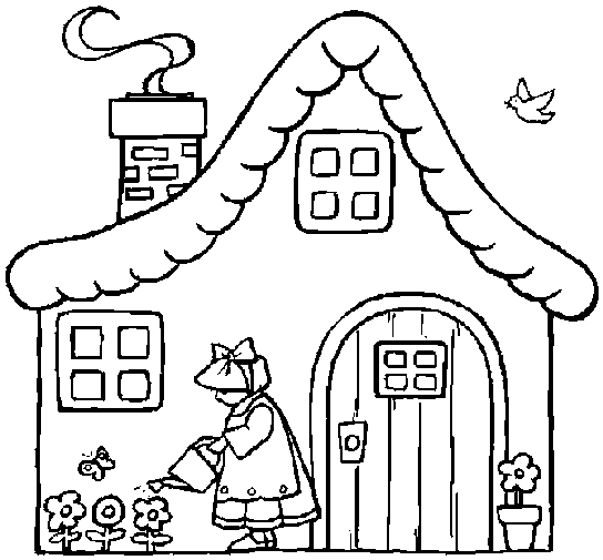 Coloring page: House (Buildings and Architecture) #64690 - Free Printable Coloring Pages