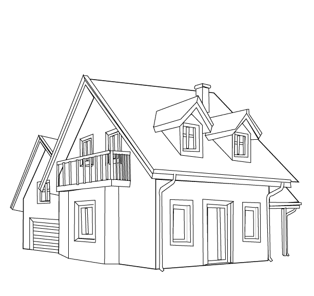 Coloring page: House (Buildings and Architecture) #64695 - Free Printable Coloring Pages