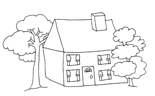Coloring page: House (Buildings and Architecture) #64709 - Free Printable Coloring Pages