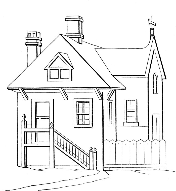 Coloring page: House (Buildings and Architecture) #64731 - Free Printable Coloring Pages