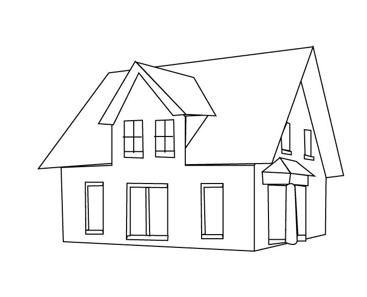 Coloring page: House (Buildings and Architecture) #64738 - Free Printable Coloring Pages