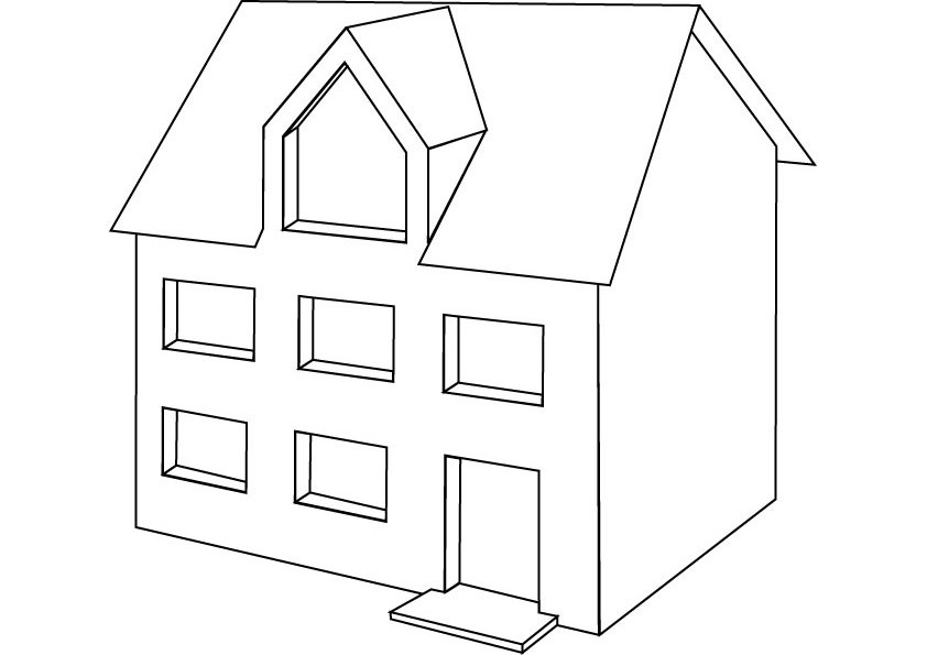 Coloring page: House (Buildings and Architecture) #64747 - Free Printable Coloring Pages