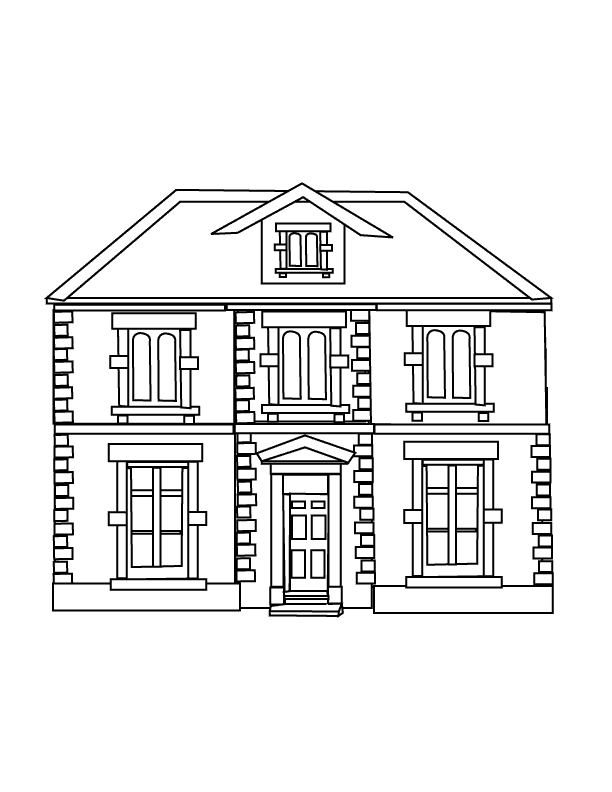 Coloring page: House (Buildings and Architecture) #64795 - Printable coloring pages