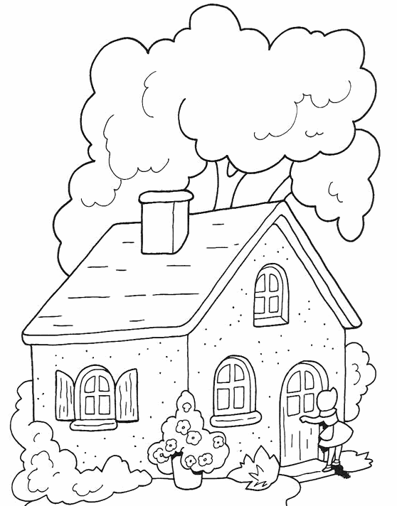 Coloring page: House (Buildings and Architecture) #64796 - Free Printable Coloring Pages