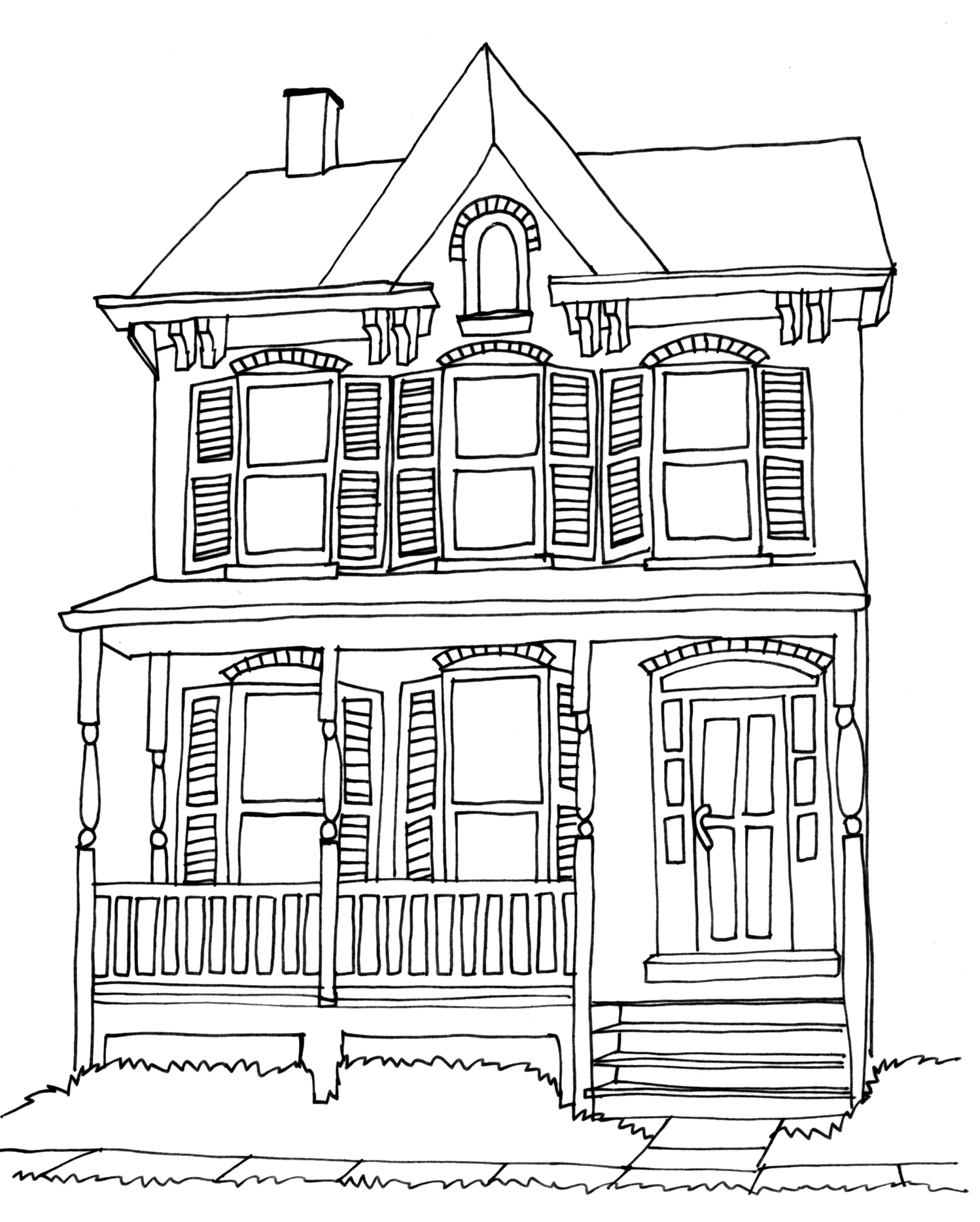 Coloring page: House (Buildings and Architecture) #66451 - Free Printable Coloring Pages