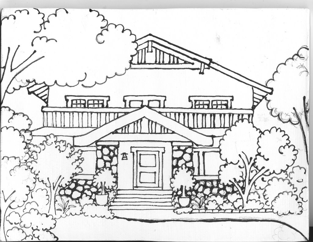 Drawing House #66459 (Buildings and Architecture) – Printable coloring