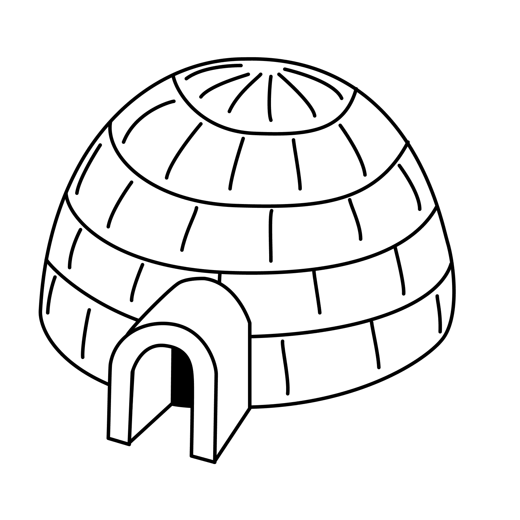 Drawings Igloo (Buildings and Architecture) Printable coloring pages