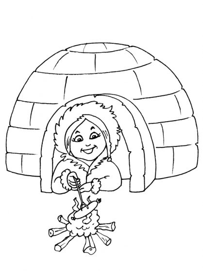 Coloring page: Igloo (Buildings and Architecture) #61619 - Printable coloring pages