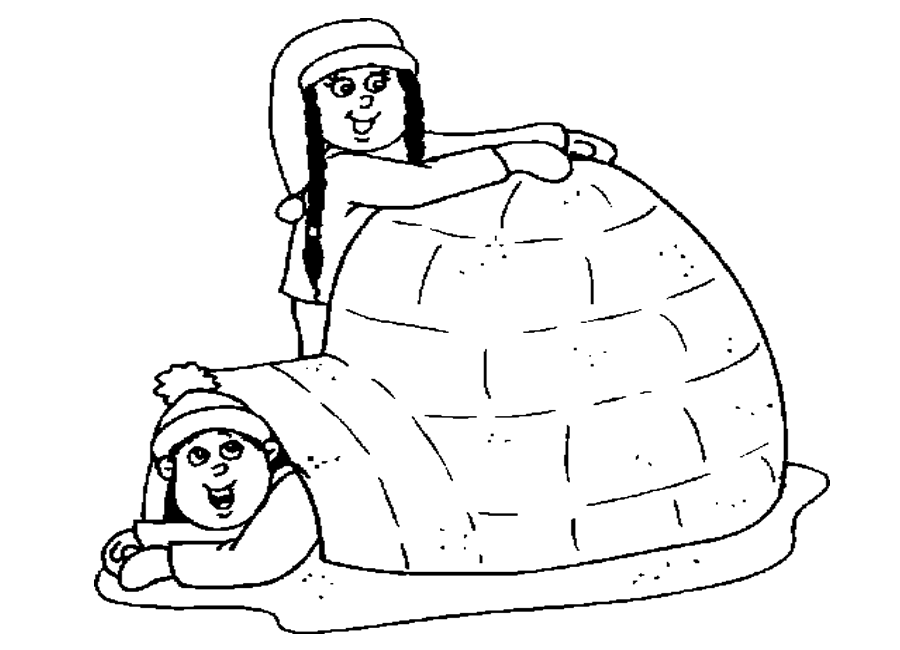 Coloring page: Igloo (Buildings and Architecture) #61665 - Printable coloring pages