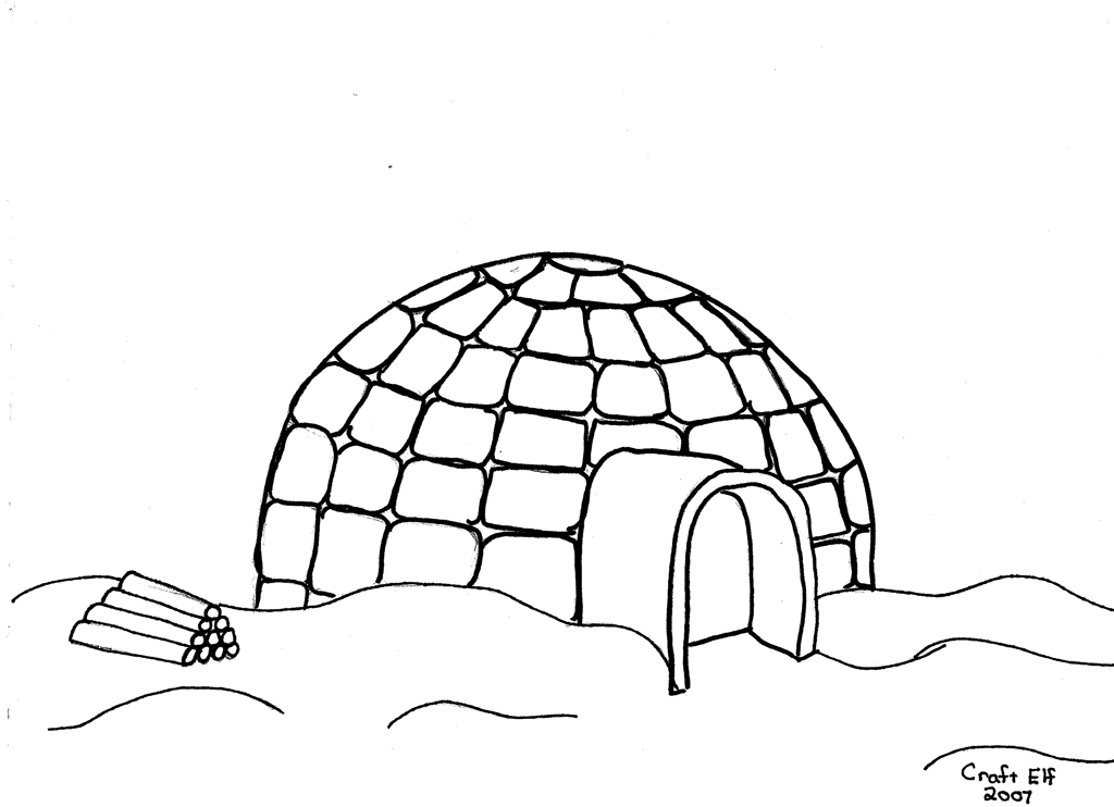 Coloring page: Igloo (Buildings and Architecture) #61668 - Printable coloring pages
