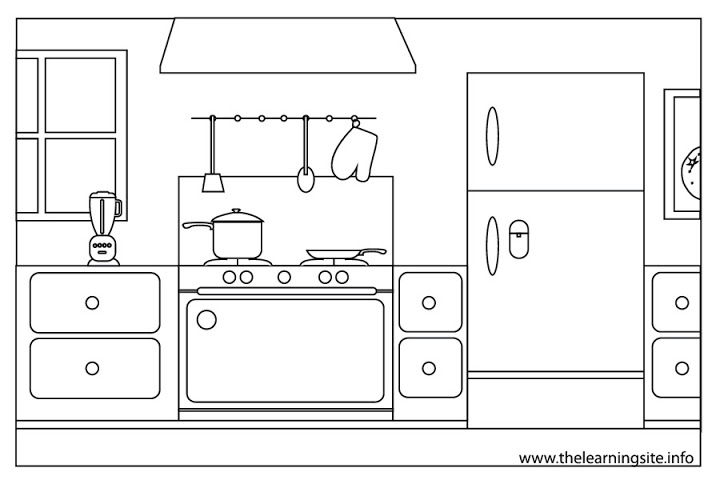Coloring page: Kitchen room (Buildings and Architecture) #63520 - Free Printable Coloring Pages