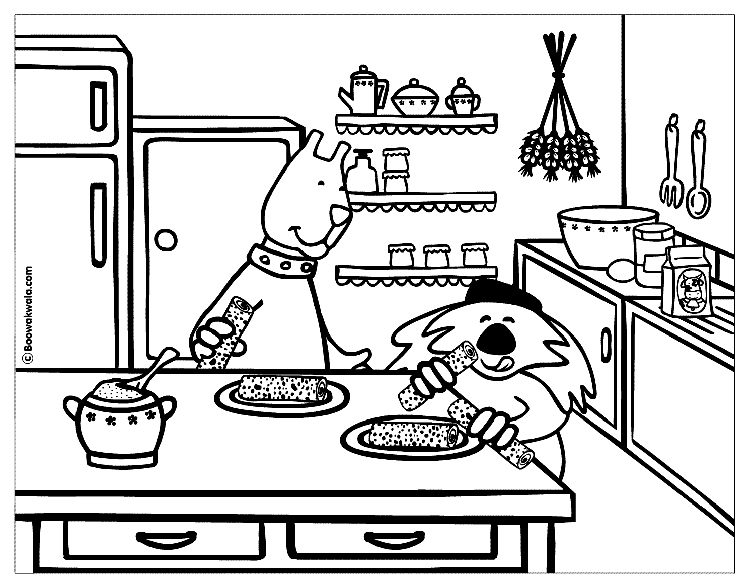 Coloring page: Kitchen room (Buildings and Architecture) #63522 - Free Printable Coloring Pages