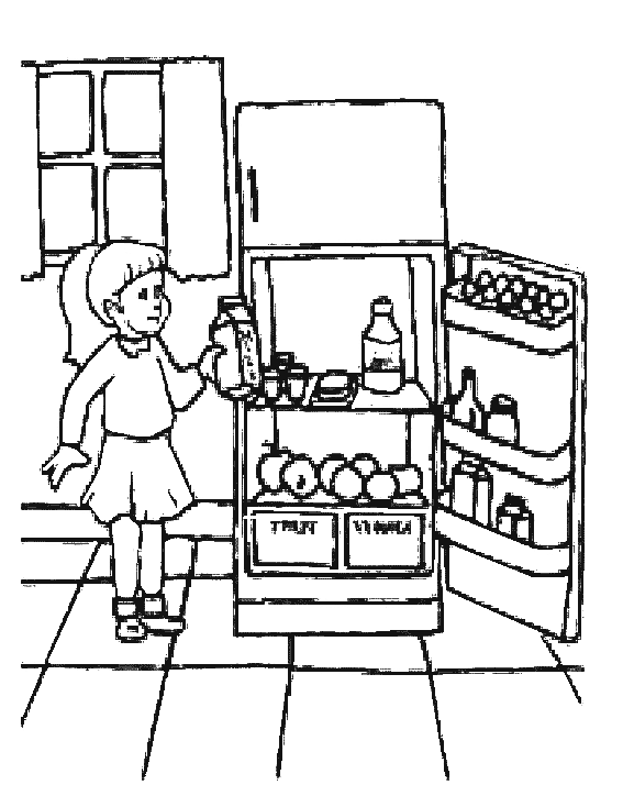 Coloring page: Kitchen room (Buildings and Architecture) #63524 - Printable coloring pages