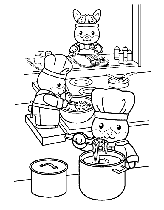 Coloring page: Kitchen room (Buildings and Architecture) #63527 - Printable coloring pages