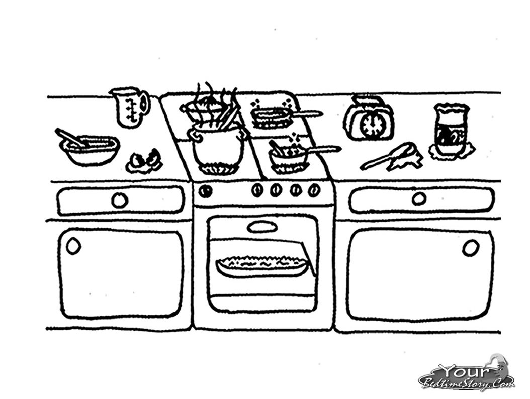 Coloring page: Kitchen room (Buildings and Architecture) #63543 - Free Printable Coloring Pages