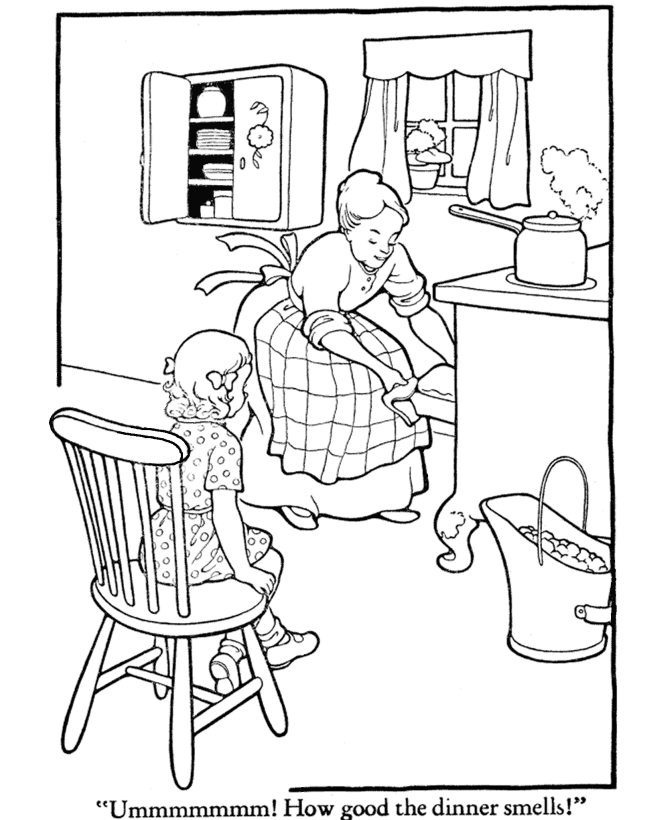 Coloring page: Kitchen room (Buildings and Architecture) #63558 - Free Printable Coloring Pages