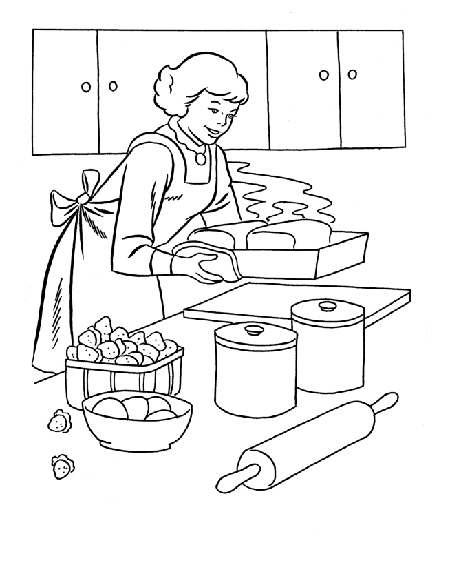 Coloring page: Kitchen room (Buildings and Architecture) #63615 - Free Printable Coloring Pages