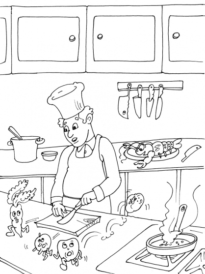 Coloring page: Kitchen room (Buildings and Architecture) #63637 - Free Printable Coloring Pages