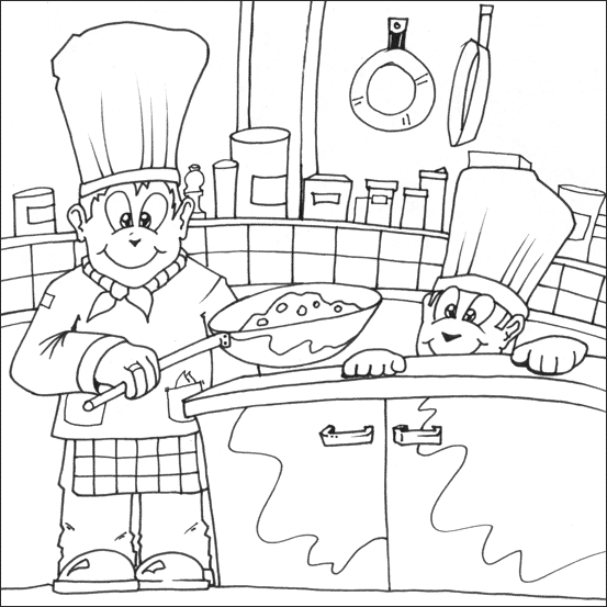 Coloring page: Kitchen room (Buildings and Architecture) #63666 - Free Printable Coloring Pages