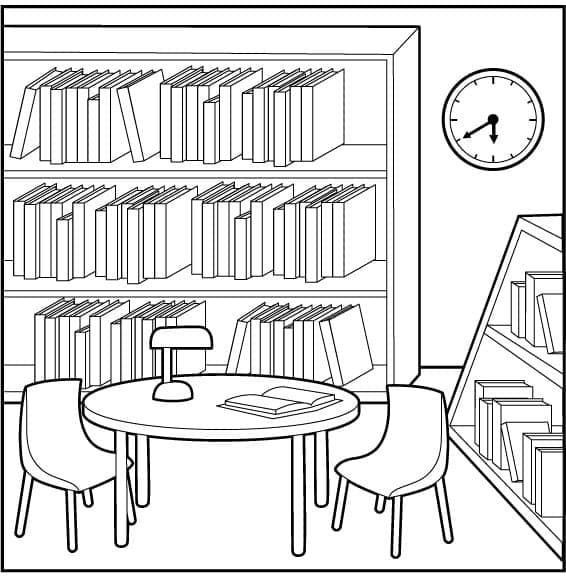 Free printable Library coloring page #191380 from Buildings and Architecture collection